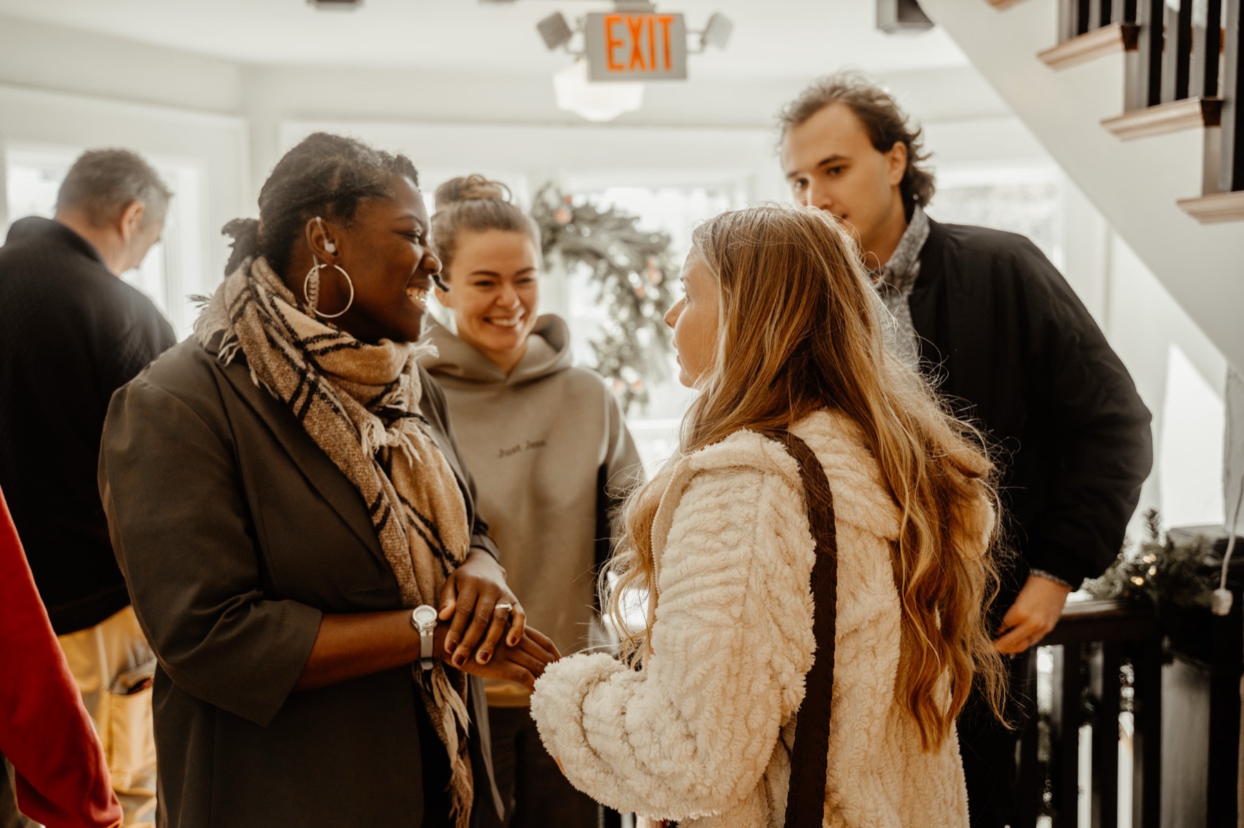 A warm welcome and conversation at Memphis Tabernacle
